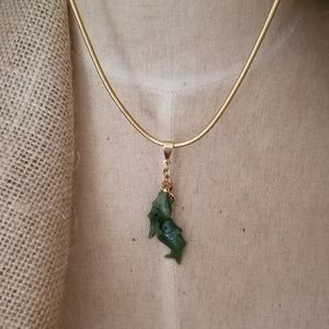 Vintage Jade Fish Necklace